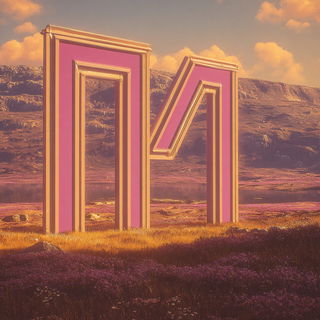 Backlightroom style, Midjourney V7: typographic composition with large letters