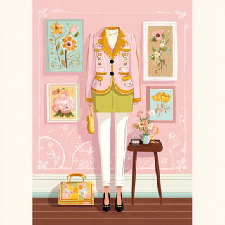Tropiglyphics style, Midjourney V7: haute-couture fashion outfit