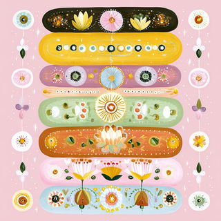 Tropiglyphics style, Midjourney V7: creative pattern composition