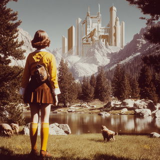 Siderocine style, Midjourney V7: retro fairy-tale illustration