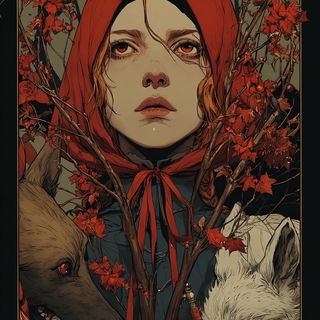 Bloodrose Fairground style, Midjourney V7: retro fairy-tale illustration