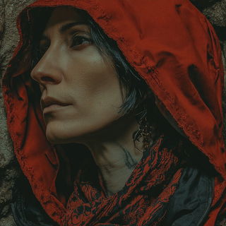 Bloodrose Fairground style, Midjourney V7: photographic portrait of female protagonist