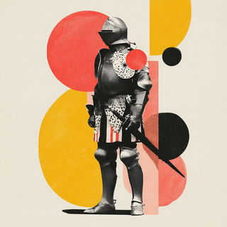Kermes Cutfield style, Midjourney V7: concept art character design of retropunk steam knight