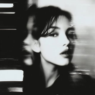 Needleflash style, Midjourney V7: photographic portrait of female protagonist