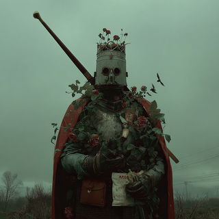 Vatfog style, Midjourney V7: concept art character design of retropunk steam knight