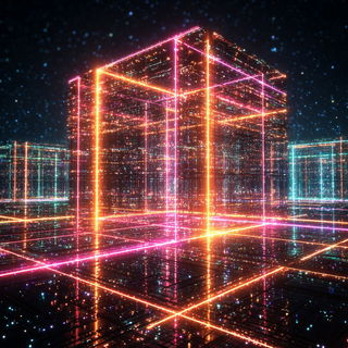 Photocascade style, Midjourney V7: abstract 3D render
