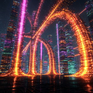 Photocascade style, Midjourney V7: megacity with futuristic bioarchitecture