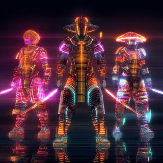 Photocascade style, Midjourney V7: concept art character design of retropunk steam knight