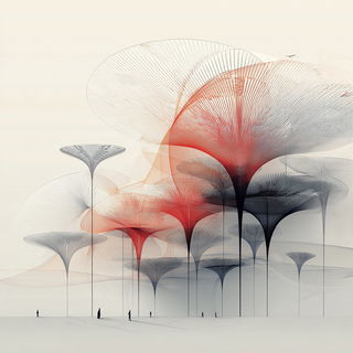 Contourisograph style, Midjourney V7: megacity with futuristic bioarchitecture
