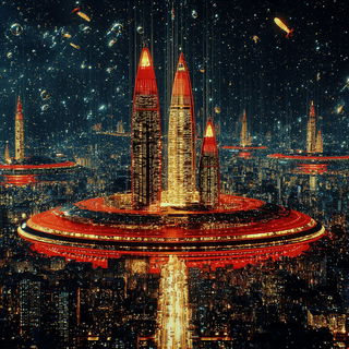 Mechanopeia style, Midjourney V7: megacity with futuristic bioarchitecture