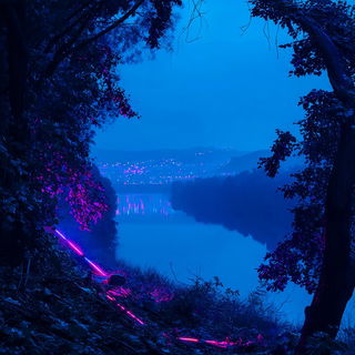 Baba Yaga Wetland style, Midjourney V7: realistic landscape photograph of quiet dawn