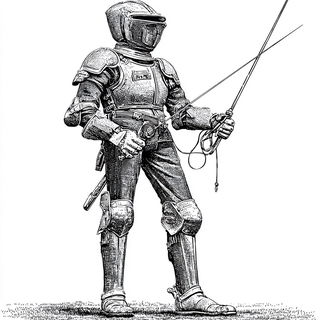 Orbsunder style, Midjourney V7: concept art character design of retropunk steam knight