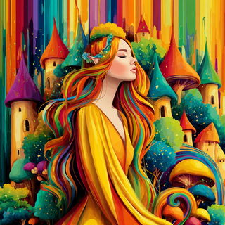 Saturaflux style, Midjourney V7: retro fairy-tale illustration