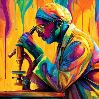 Saturaflux style, Midjourney V7: editorial illustration for popular scientific magazine cover
