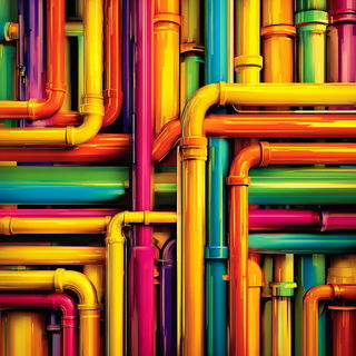 Saturaflux style, Midjourney V7: technical infrastructure blueprint schematics