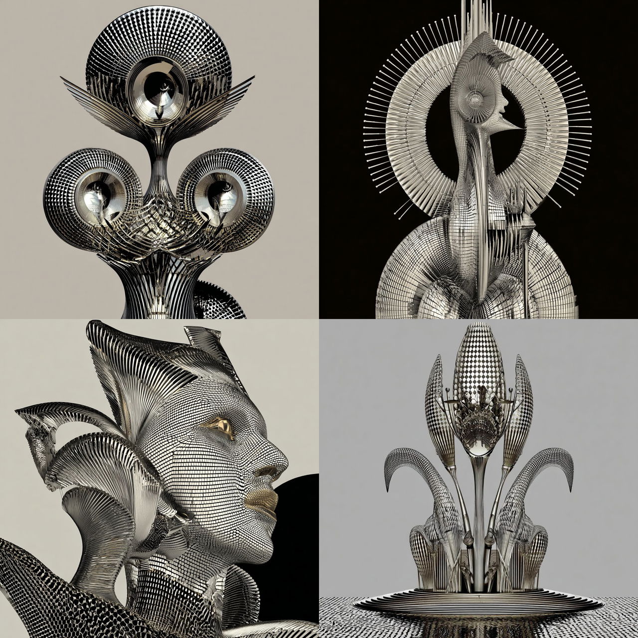 Checkerloom style, Midjourney V7, render 1 of 4