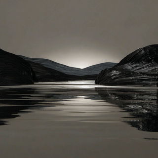 Velcrag style, Midjourney V7: realistic landscape photograph of quiet dawn