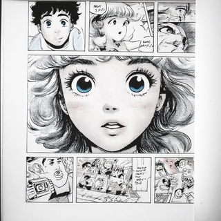 Cloudsmoke Populism style, Midjourney V7: black-and-white manga comic strip