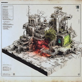 Hephaestus Diagrammatics style, Midjourney V7: abstract 3D render