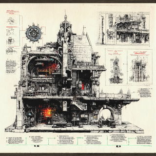 Hephaestus Diagrammatics style, Midjourney V7: Midlibrary