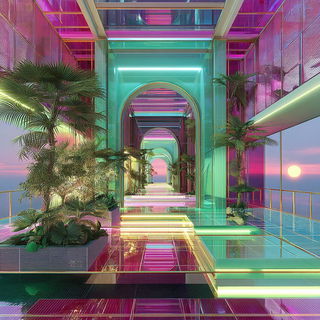 Chromatropic style, Midjourney V7: abstract 3D render