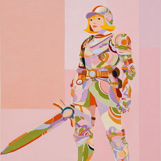 Foliarococo style, Midjourney V7: concept art character design of retropunk steam knight