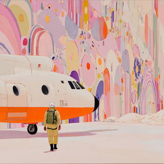 Foliarococo style, Midjourney V7: cinematic shot from sci-fi movie