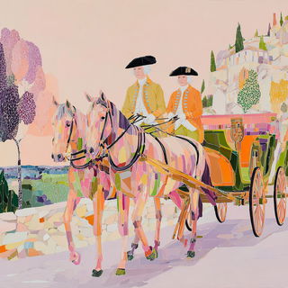 Foliarococo style, Midjourney V7: classical 18th-century oil painting
