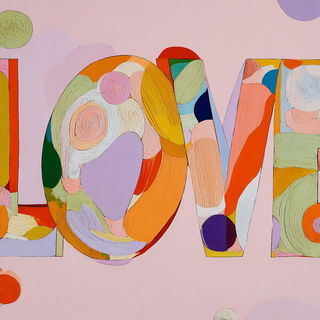Foliarococo style, Midjourney V7: typographic composition with large letters