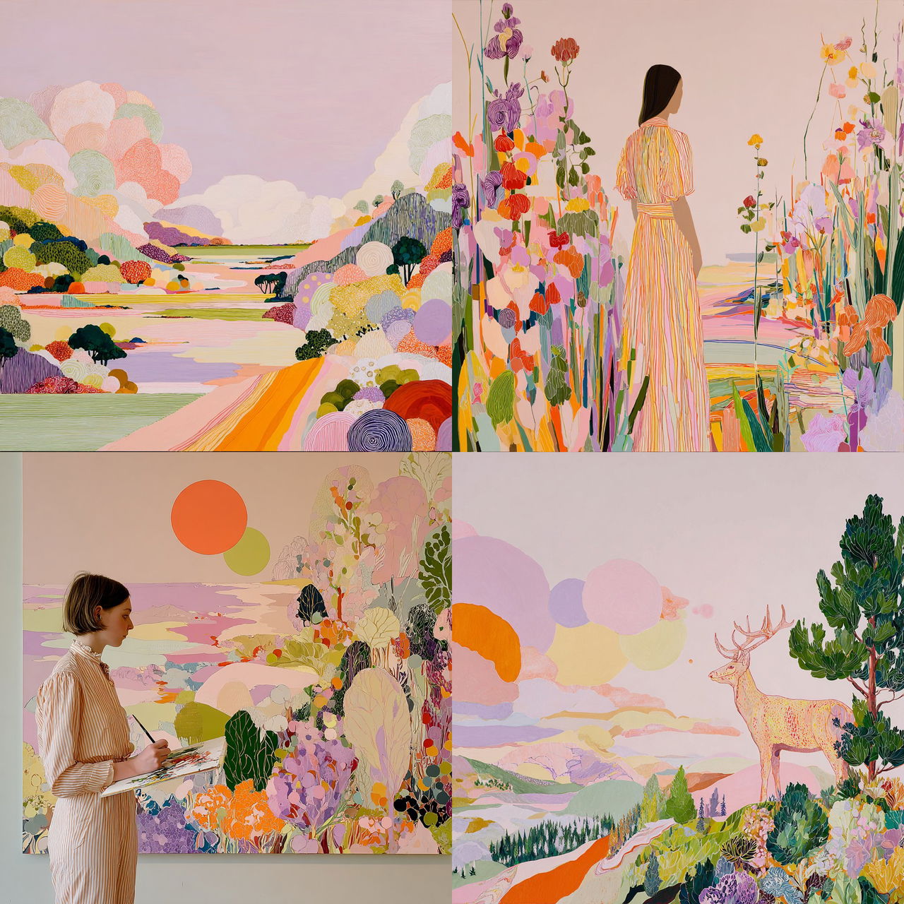 Foliarococo style, Midjourney V7, render 1 of 4
