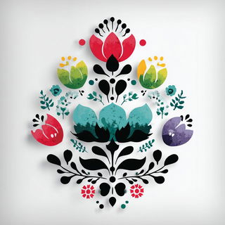 Silhouettic Marblestorm style, Midjourney V7: traditional folk art