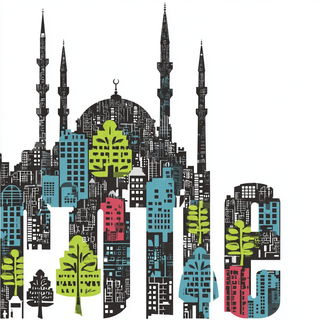 Silhouettic Marblestorm style, Midjourney V7: bold minimalist logo design for Istanbul city municipal services