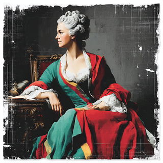 Silhouettic Marblestorm style, Midjourney V7: classical 18th-century oil painting