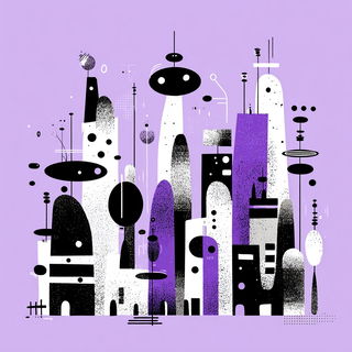 Blobstripe Constructivism style, Midjourney V7: megacity with futuristic bioarchitecture