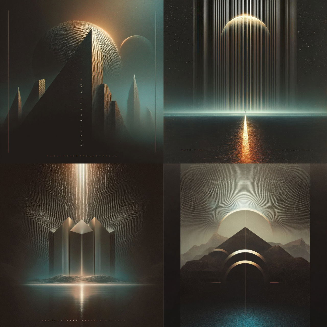 Geomantic Scanform style, Midjourney V7, render 1 of 4