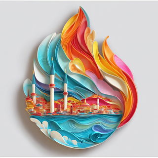 Impastorama style, Midjourney V7: bold minimalist logo design for Istanbul city municipal services