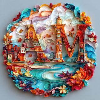Impastorama style, Midjourney V7: typographic composition with large letters