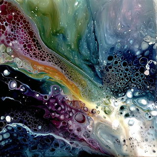 Chromacellularism style, Midjourney V7: creative pattern composition