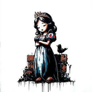 Blackwire Junction style, Midjourney V7: retro fairy-tale illustration