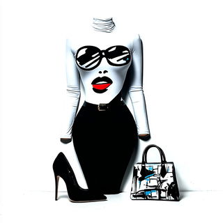 Blackwire Junction style, Midjourney V7: haute-couture fashion outfit