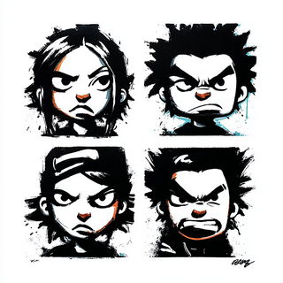 Blackwire Junction style, Midjourney V7: black-and-white manga comic strip