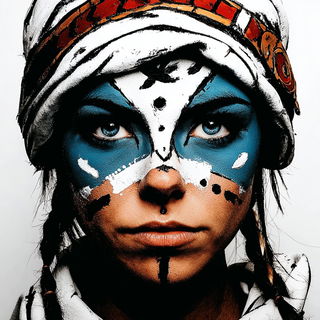 Blackwire Junction style, Midjourney V7: photographic portrait of female protagonist