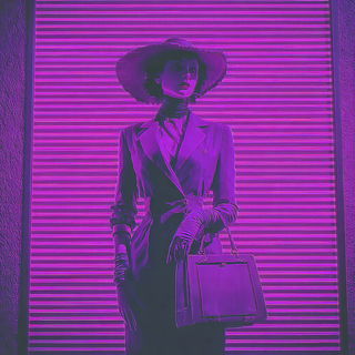 Perimagenta style, Midjourney V7: haute-couture fashion outfit