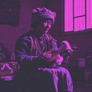 Perimagenta style, Midjourney V7: traditional folk art