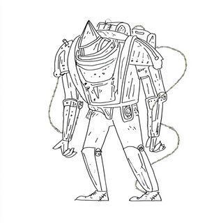 Paper Parade Orbits style, Midjourney V7: concept art character design of retropunk steam knight