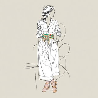 Paper Parade Orbits style, Midjourney V7: haute-couture fashion outfit