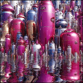 Liquid Petal Cabaret style, Midjourney V7: megacity with futuristic bioarchitecture