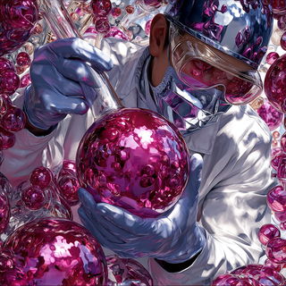 Liquid Petal Cabaret style, Midjourney V7: editorial illustration for popular scientific magazine cover