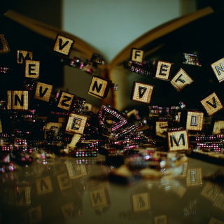 Varnishgear Closeupism style, Midjourney V7: typographic composition with large letters