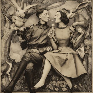 Cinemachinery style, Midjourney V7: retro fairy-tale illustration